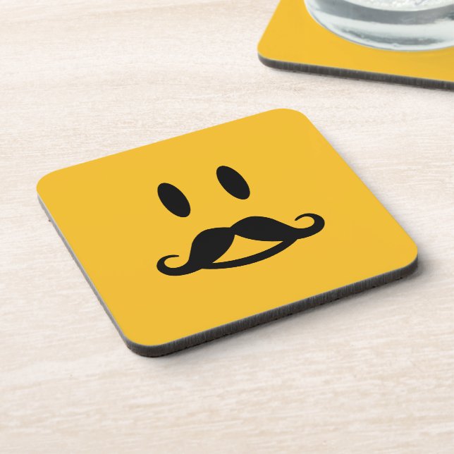 Happy Moustache custom coasters (Left Side)