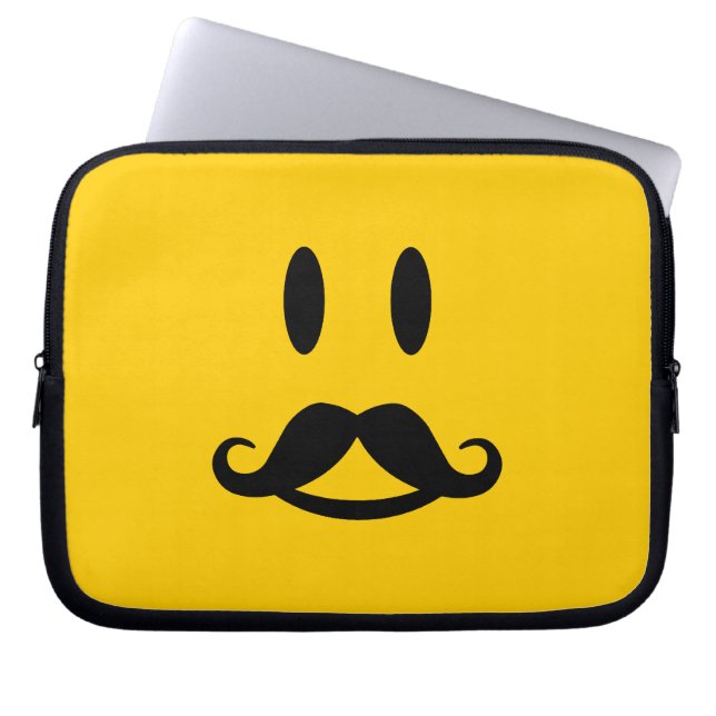 Happy Moustache custom laptop sleeve (Front)