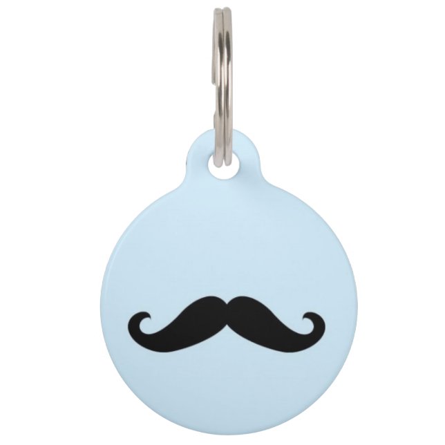 Happy Moustache Pet ID Tag (Front)