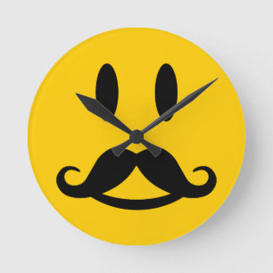 Happy Moustache wall clock