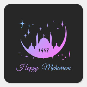 happy muharram 1447 square sticker