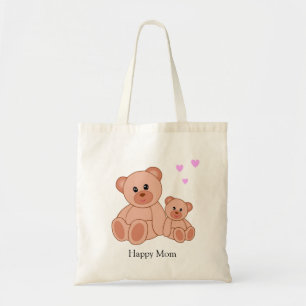 Happy Mum & Cute Bears Tote Bag