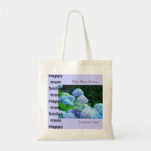 Happy mum Smiles mum Blue Hydrangea Tote bag gifts