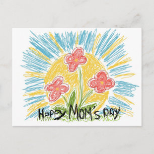 Happy Mum's Day - Flowers - Postcard