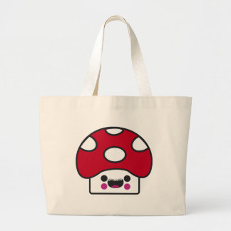 Happy Mushroom Large Tote Bag