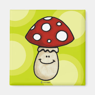 happy mushroom magnet