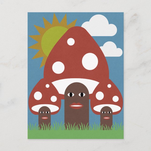 Happy Mushrooms Postcard (Front)