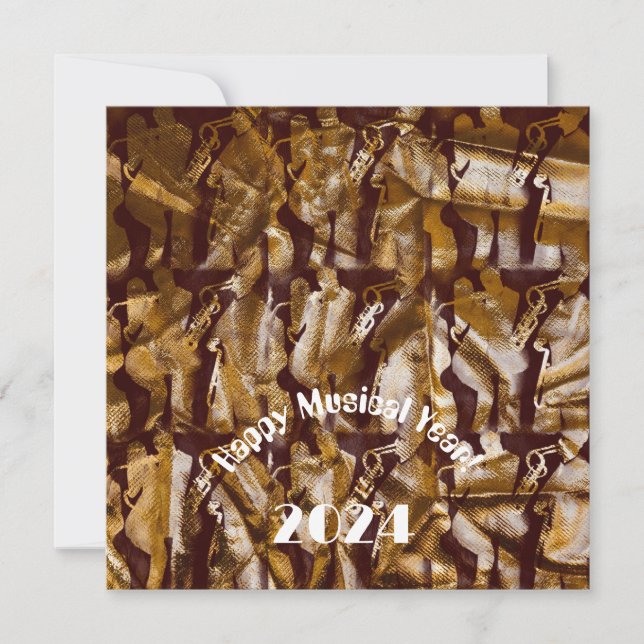 Happy Musical Year 2024 - jazzmen pattern Invitation (Front)