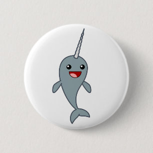 Happy Narwhal 6 Cm Round Badge