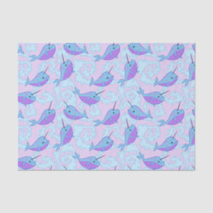 Happy Narwhal Pattern Tissue Paper