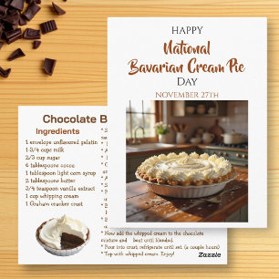 Happy National Bavarian Cream Pie Day! Nov 27th Postcard