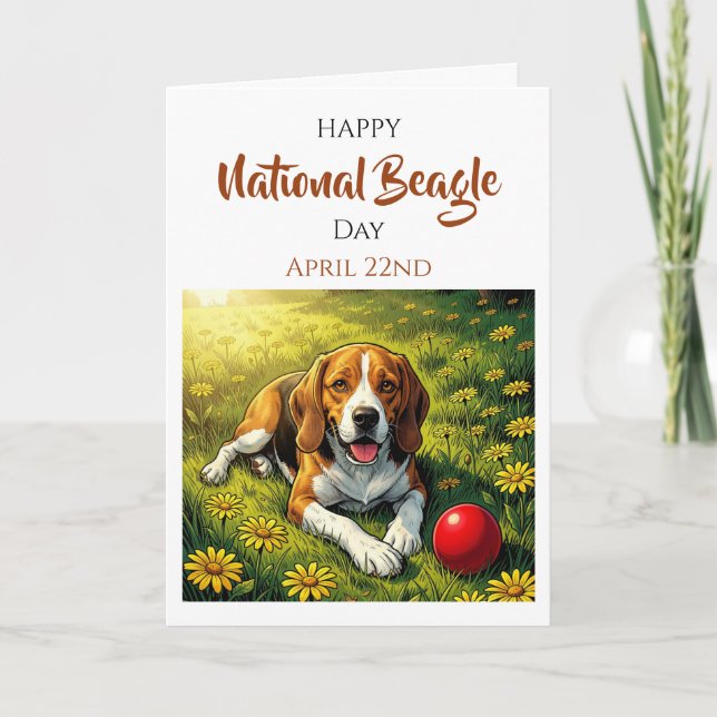 Happy National Beagle Day | April 22nd Card (Front)