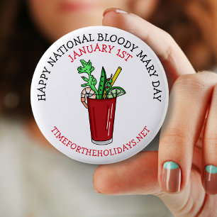 Happy National Bloody Mary Day January   6 Cm Round Badge