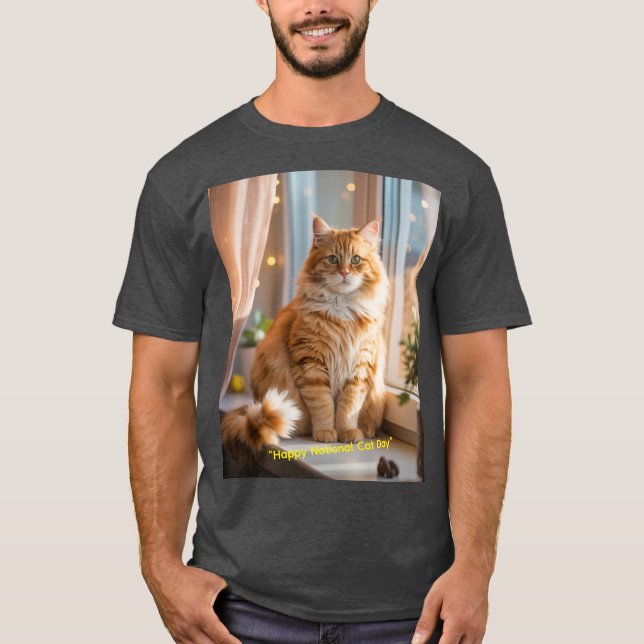 Happy National Cat Day T-Shirt (Front)