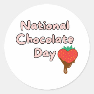 Happy national chocolate day classic round sticker