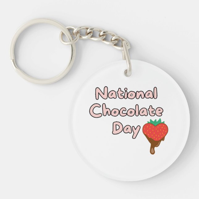 Happy national chocolate day key ring (Front)