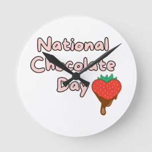 Happy national chocolate day round clock