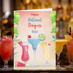 Happy National Daiquiri Day Tropical Drinks Card