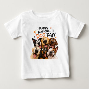 Happy National Dog Day Baby T-Shirt Cartoon dogs