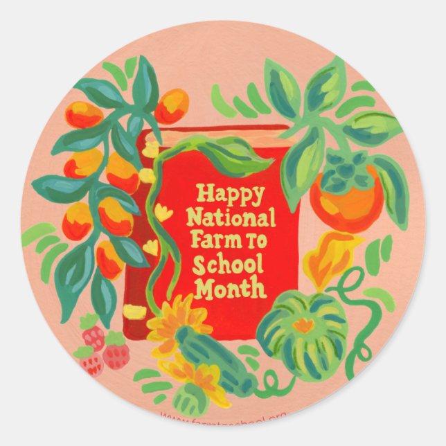 Happy National Farm to School Month Sticker Sheet (Front)