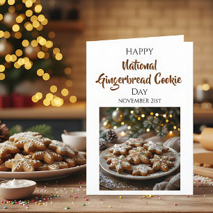 Happy National Gingerbread Cookie Day   Nov 21st Card