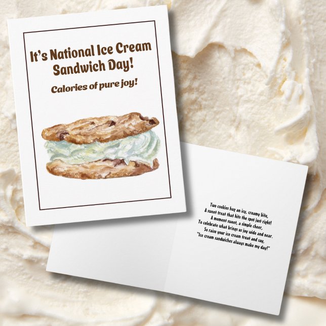 Happy National Ice Cream Sandwich Day August 2 Card (Creator Uploaded)
