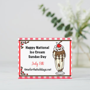Happy National Ice Cream Sundae Day, July 8th Postcard