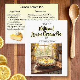 Happy National Lemon Cream Pie Nov 29th Postcard