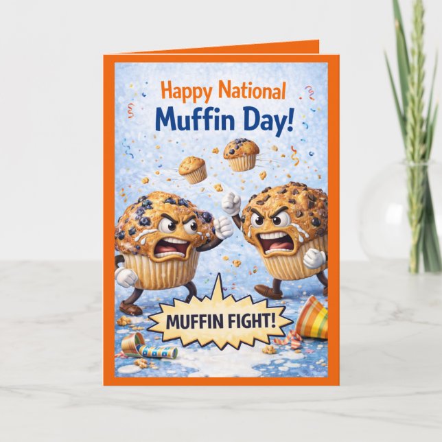 Happy National Muffin Day Greeting Card, Feb 20th Card (Front)
