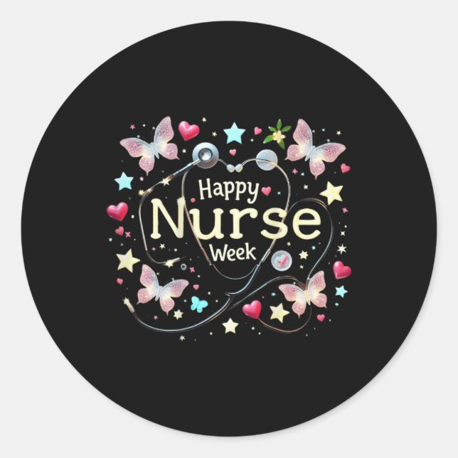 Happy National Nurses Week 2025 - Cute Future Nurs Classic Round Sticker (Front)
