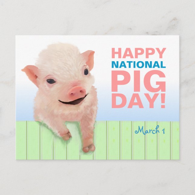 Happy National Pig Day! Postcard (Front)