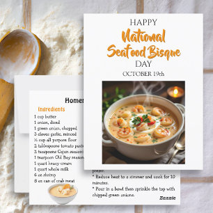 Happy National Seafood Bisque Day Recipe Card