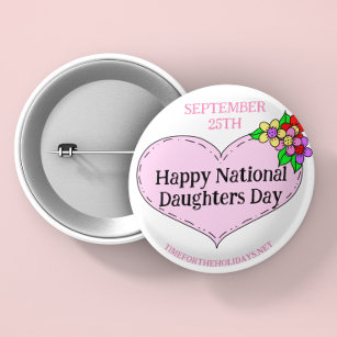 Happy National Sisters Day - September 25th 6 Cm Round Badge