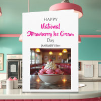 Happy National Strawberry Ice Cream Day | Jan 15th