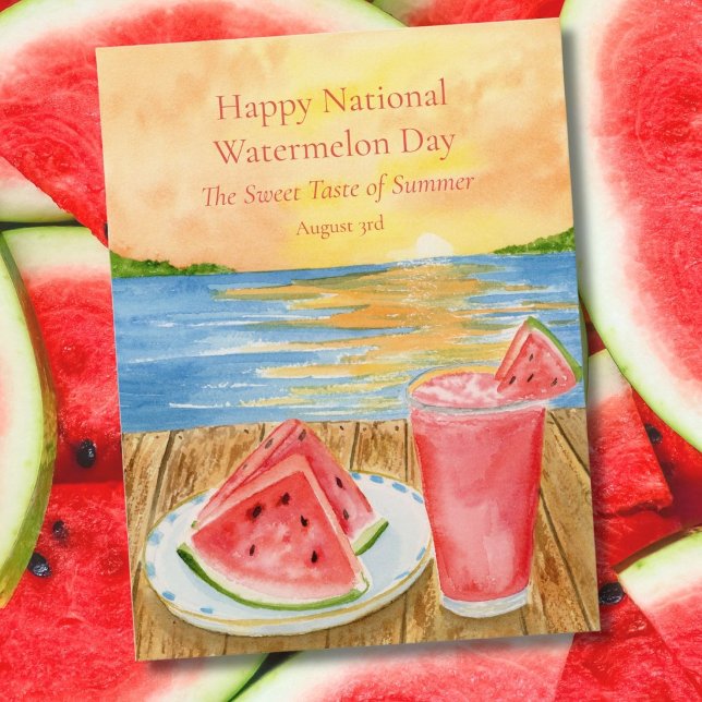 Happy National Watermelon August 3rd Postcard (Creator Uploaded)