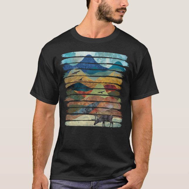 Happy Nature Brush Strokes T-Shirt (Front)