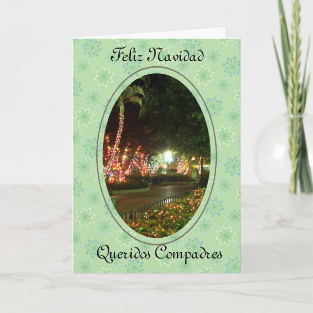 Happy Navidad Queridos Compadres Holiday Card (Front)