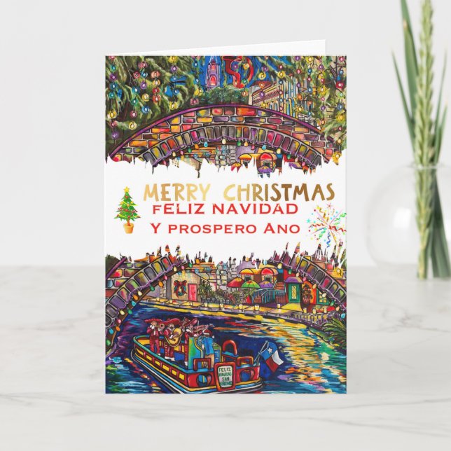 Happy Navidad San Antonio Christmas Greeting Card (Front)