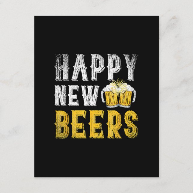 Happy New Beers Party Enclosure Card (Front)