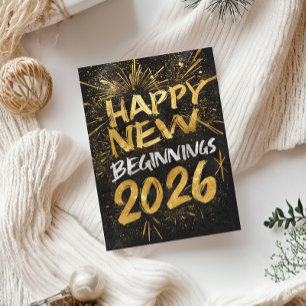Happy new beginnings 2026 card