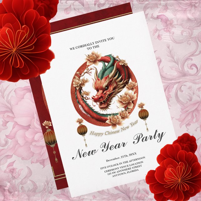 Happy new chinese dragon year  invitation (New chinese year)