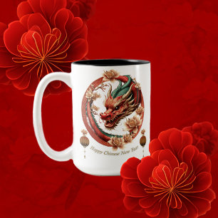 Happy new chinese dragon year Two-Tone coffee mug
