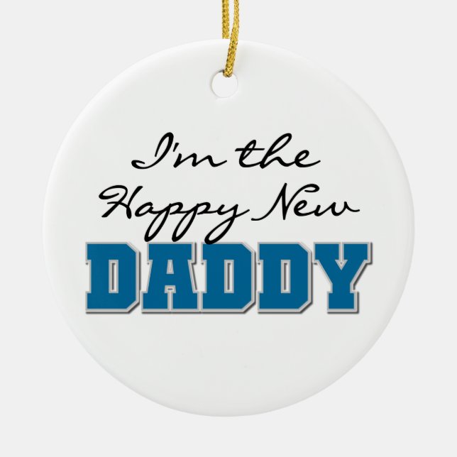 Happy New Daddy Gifts Ceramic Tree Decoration (Front)