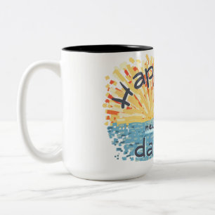 Happy New Day! Two-Tone Coffee Mug