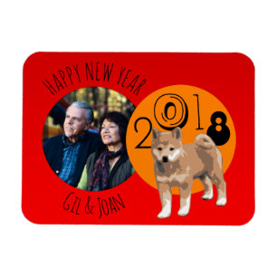 Happy New Dog Year 2018 frame Photo Magnet