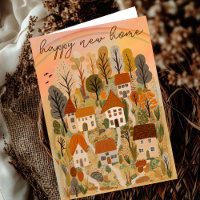 HAPPY NEW HOME Autumn Country Village Illustration