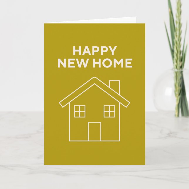 Happy New Home Card - Mustard background  (Front)