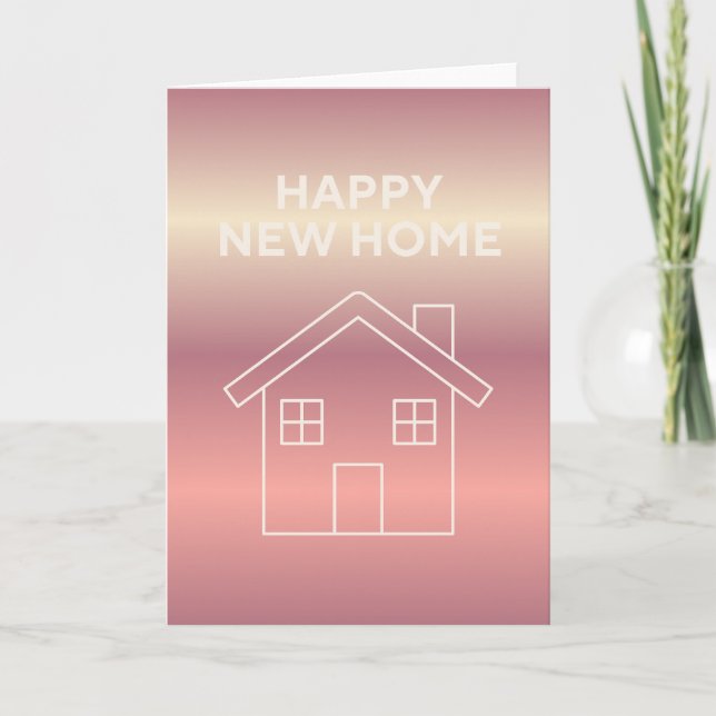 Happy New Home Card - Pink Gradient  (Front)