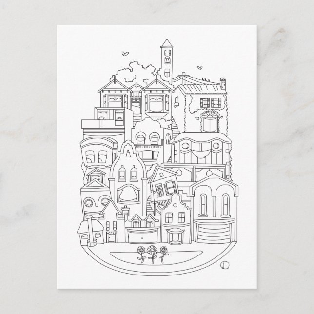 Happy New Home Colour in Postcard (Front)