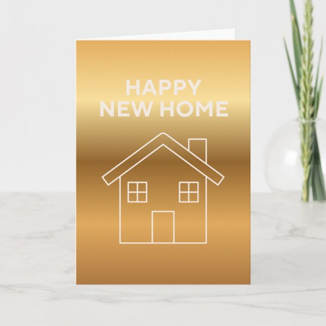 Happy New Home - Gold Gradient background  Card (Front)